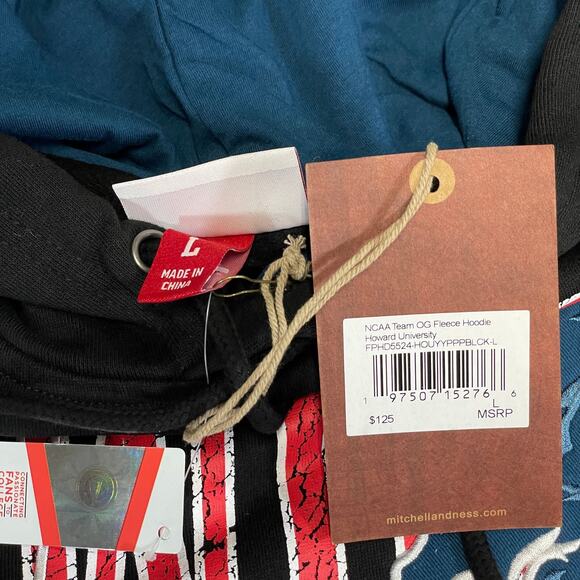 Howard University Bison Mitchell & Ness Fleece Hoodie - Picture 4 of 4